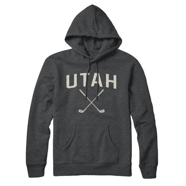 Utah Golf Hoodie-Charcoal Heather-Allegiant Goods Co. Vintage Sports Apparel