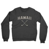 Hawaii Golf Midweight French Terry Crewneck Sweatshirt-Charcoal Heather-Allegiant Goods Co. Vintage Sports Apparel