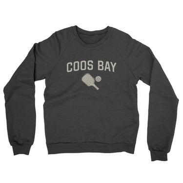 Coos Bay Pickleball Midweight French Terry Crewneck Sweatshirt-Charcoal Heather-Allegiant Goods Co. Vintage Sports Apparel