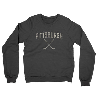Pittsburgh Golf Midweight French Terry Crewneck Sweatshirt-Charcoal Heather-Allegiant Goods Co. Vintage Sports Apparel