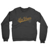 Las Vegas Vintage Script Midweight French Terry Crewneck Sweatshirt-Charcoal Heather-Allegiant Goods Co. Vintage Sports Apparel