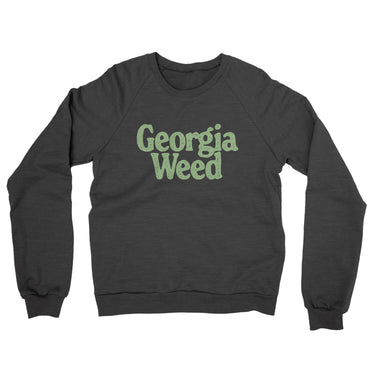 Georgia Weed Midweight French Terry Crewneck Sweatshirt-Charcoal Heather-Allegiant Goods Co. Vintage Sports Apparel