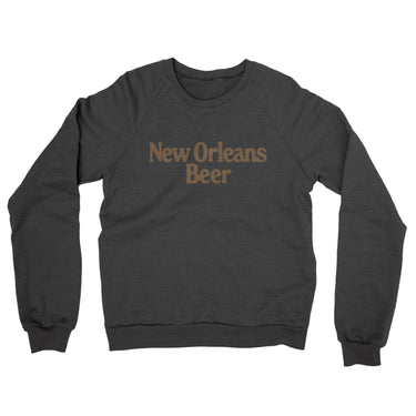 New Orleans Beer Midweight French Terry Crewneck Sweatshirt-Charcoal Heather-Allegiant Goods Co. Vintage Sports Apparel