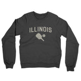 Illinois Pickleball Midweight French Terry Crewneck Sweatshirt-Charcoal Heather-Allegiant Goods Co. Vintage Sports Apparel