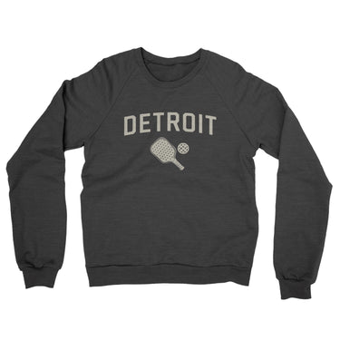 Detroit Pickleball Midweight French Terry Crewneck Sweatshirt-Charcoal Heather-Allegiant Goods Co. Vintage Sports Apparel