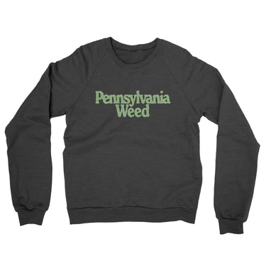 Pennsylvania Weed Midweight French Terry Crewneck Sweatshirt-Charcoal Heather-Allegiant Goods Co. Vintage Sports Apparel