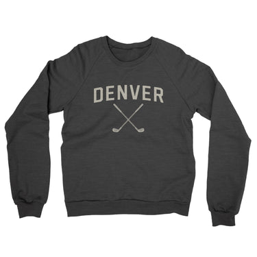 Denver Golf Midweight French Terry Crewneck Sweatshirt-Charcoal Heather-Allegiant Goods Co. Vintage Sports Apparel