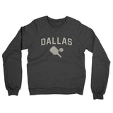 Dallas Pickleball Midweight French Terry Crewneck Sweatshirt-Charcoal Heather-Allegiant Goods Co. Vintage Sports Apparel