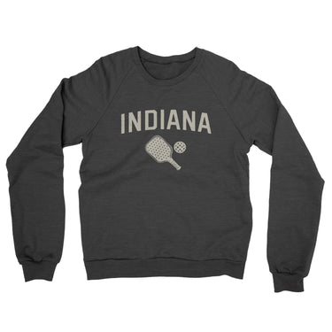 Indiana Pickleball Midweight French Terry Crewneck Sweatshirt-Charcoal Heather-Allegiant Goods Co. Vintage Sports Apparel