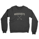Massachusetts Golf Midweight French Terry Crewneck Sweatshirt-Charcoal Heather-Allegiant Goods Co. Vintage Sports Apparel