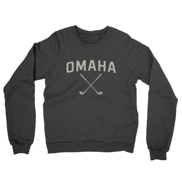 Omaha Golf Midweight French Terry Crewneck Sweatshirt-Charcoal Heather-Allegiant Goods Co. Vintage Sports Apparel