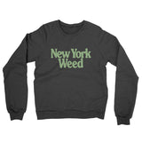 New York Weed Midweight French Terry Crewneck Sweatshirt-Charcoal Heather-Allegiant Goods Co. Vintage Sports Apparel