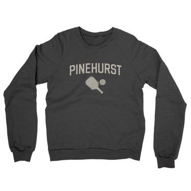 Pinehurst Pickleball Midweight French Terry Crewneck Sweatshirt-Charcoal Heather-Allegiant Goods Co. Vintage Sports Apparel