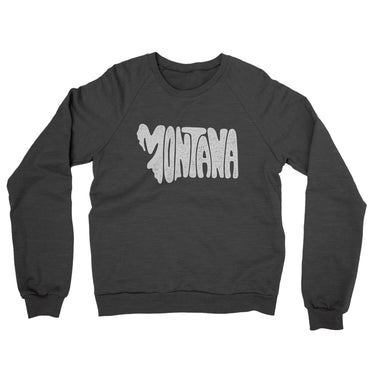 Montana State Shape Text Midweight French Terry Crewneck Sweatshirt-Allegiant Goods Co. Vintage Sports Apparel