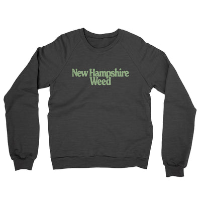New Hampshire Weed Midweight French Terry Crewneck Sweatshirt-Charcoal Heather-Allegiant Goods Co. Vintage Sports Apparel