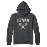 Iowa Tennis Hoodie-Charcoal Heather-Allegiant Goods Co. Vintage Sports Apparel