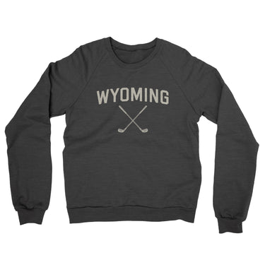 Wyoming Golf Midweight French Terry Crewneck Sweatshirt-Charcoal Heather-Allegiant Goods Co. Vintage Sports Apparel