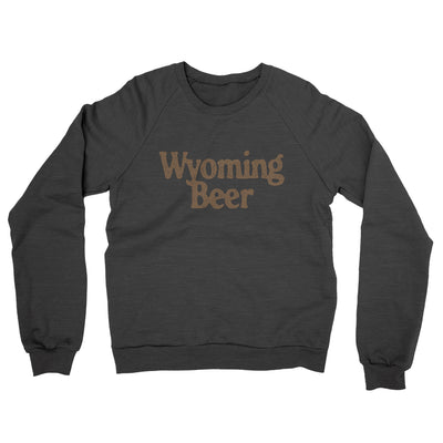 Wyoming Beer Midweight French Terry Crewneck Sweatshirt-Charcoal Heather-Allegiant Goods Co. Vintage Sports Apparel