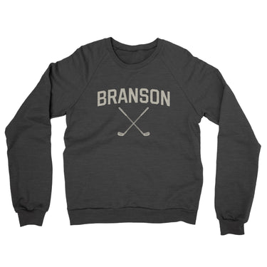 Branson Golf Midweight French Terry Crewneck Sweatshirt-Charcoal Heather-Allegiant Goods Co. Vintage Sports Apparel