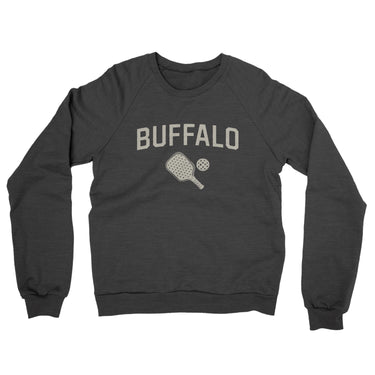 Buffalo Pickleball Midweight French Terry Crewneck Sweatshirt-Charcoal Heather-Allegiant Goods Co. Vintage Sports Apparel
