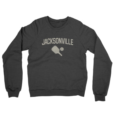Jacksonville Pickleball Midweight French Terry Crewneck Sweatshirt-Charcoal Heather-Allegiant Goods Co. Vintage Sports Apparel