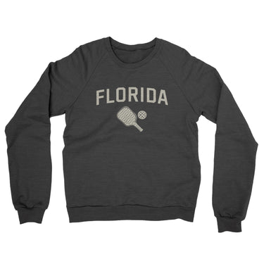 Florida Pickleball Midweight French Terry Crewneck Sweatshirt-Charcoal Heather-Allegiant Goods Co. Vintage Sports Apparel