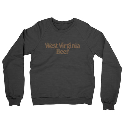 West Virginia Beer Midweight French Terry Crewneck Sweatshirt-Charcoal Heather-Allegiant Goods Co. Vintage Sports Apparel