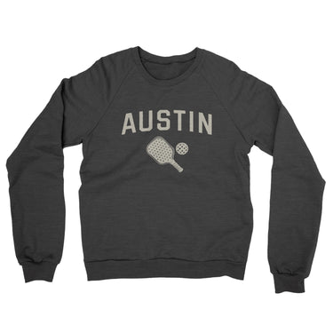 Austin Pickleball Midweight French Terry Crewneck Sweatshirt-Charcoal Heather-Allegiant Goods Co. Vintage Sports Apparel