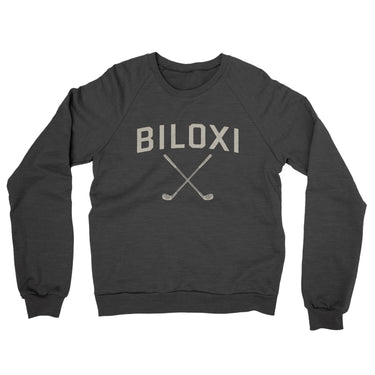 Biloxi Golf Midweight French Terry Crewneck Sweatshirt-Charcoal Heather-Allegiant Goods Co. Vintage Sports Apparel