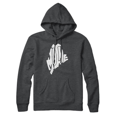 Maine State Shape Text Hoodie-Allegiant Goods Co. Vintage Sports Apparel
