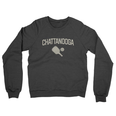 Chattanooga Pickleball Midweight French Terry Crewneck Sweatshirt-Charcoal Heather-Allegiant Goods Co. Vintage Sports Apparel