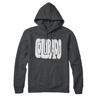 Colorado State Shape Text Hoodie-Charcoal Heather-Allegiant Goods Co. Vintage Sports Apparel