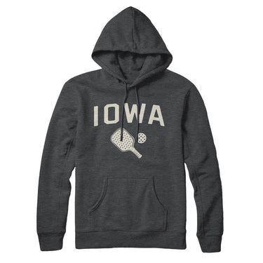 Iowa Pickleball Hoodie-Charcoal Heather-Allegiant Goods Co. Vintage Sports Apparel