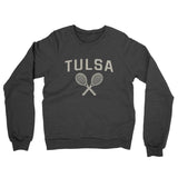 Tulsa Tennis Midweight French Terry Crewneck Sweatshirt-Charcoal Heather-Allegiant Goods Co. Vintage Sports Apparel