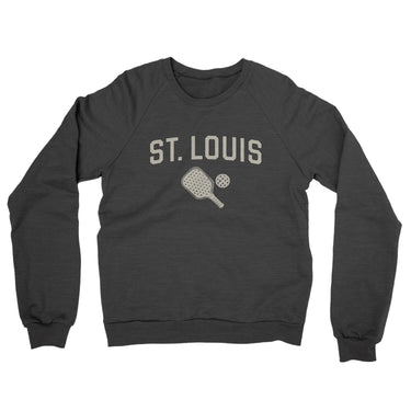 St. Louis Pickleball Midweight French Terry Crewneck Sweatshirt-Charcoal Heather-Allegiant Goods Co. Vintage Sports Apparel