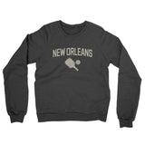 New Orleans Pickleball Midweight French Terry Crewneck Sweatshirt-Charcoal Heather-Allegiant Goods Co. Vintage Sports Apparel