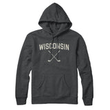 Wisconsin Golf Hoodie-Charcoal Heather-Allegiant Goods Co. Vintage Sports Apparel