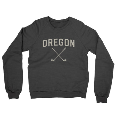 Oregon Golf Midweight French Terry Crewneck Sweatshirt-Charcoal Heather-Allegiant Goods Co. Vintage Sports Apparel