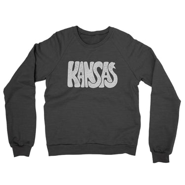 Kansas State Shape Text Midweight French Terry Crewneck Sweatshirt-Allegiant Goods Co. Vintage Sports Apparel