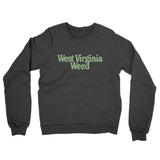 West Virginia Weed Midweight French Terry Crewneck Sweatshirt-Charcoal Heather-Allegiant Goods Co. Vintage Sports Apparel