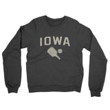 Iowa Pickleball Midweight French Terry Crewneck Sweatshirt-Charcoal Heather-Allegiant Goods Co. Vintage Sports Apparel