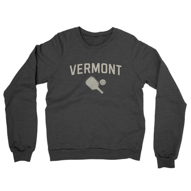 Vermont Pickleball Midweight French Terry Crewneck Sweatshirt-Charcoal Heather-Allegiant Goods Co. Vintage Sports Apparel