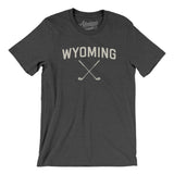 Wyoming Golf Men/Unisex T-Shirt-Dark Grey Heather-Allegiant Goods Co. Vintage Sports Apparel