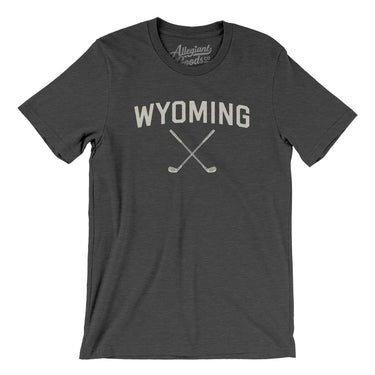 Wyoming Golf Men/Unisex T-Shirt-Dark Grey Heather-Allegiant Goods Co. Vintage Sports Apparel