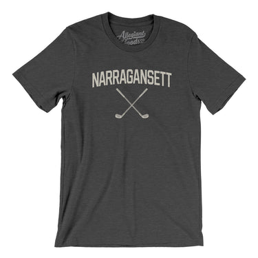 Narragansett Golf Men/Unisex T-Shirt-Dark Grey Heather-Allegiant Goods Co. Vintage Sports Apparel