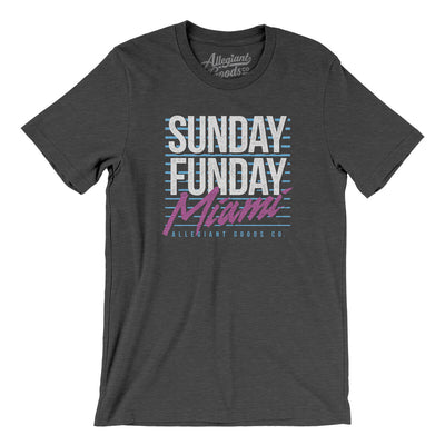 Sunday Funday Miami Men/Unisex T-Shirt-Dark Grey Heather-Allegiant Goods Co. Vintage Sports Apparel