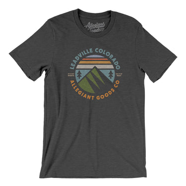 Leadville Colorado Retro Badge Men/Unisex T-Shirt-Dark Grey Heather-Allegiant Goods Co. Vintage Sports Apparel