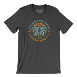 Telluride Colorado Retro Badge Men/Unisex T-Shirt-Dark Grey Heather-Allegiant Goods Co. Vintage Sports Apparel