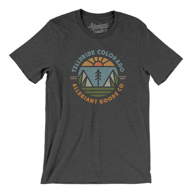 Telluride Colorado Retro Badge Men/Unisex T-Shirt-Dark Grey Heather-Allegiant Goods Co. Vintage Sports Apparel