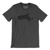 Massachusetts State Shape Text Men/Unisex T-Shirt-Dark Grey Heather-Allegiant Goods Co. Vintage Sports Apparel
